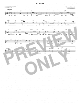 page one of All Alone (Lead Sheet / Fake Book)