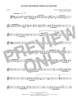 page one of Your Mother Should Know (French Horn Solo)