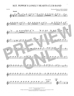 page one of Sgt. Pepper's Lonely Hearts Club Band (Flute Solo)