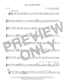 page one of P.S. I Love You (Alto Sax Solo)