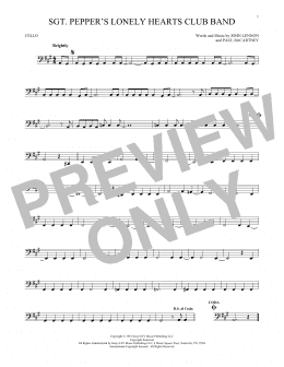 page one of Sgt. Pepper's Lonely Hearts Club Band (Cello Solo)