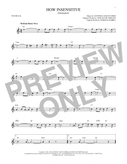 page one of How Insensitive (Insensatez) (Tenor Sax Solo)