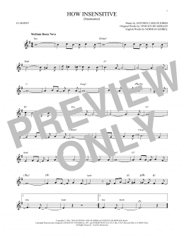 page one of How Insensitive (Insensatez) (Clarinet Solo)