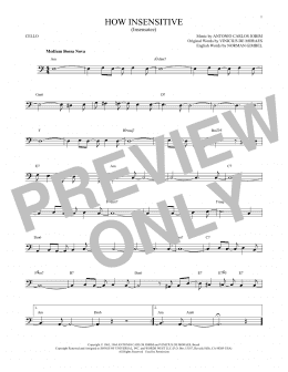 page one of How Insensitive (Insensatez) (Cello Solo)