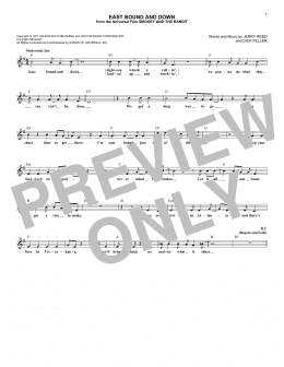 page one of East Bound And Down (Lead Sheet / Fake Book)