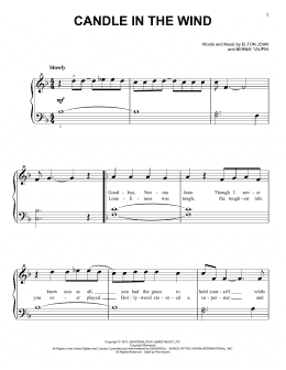 page one of Candle In The Wind (Very Easy Piano)