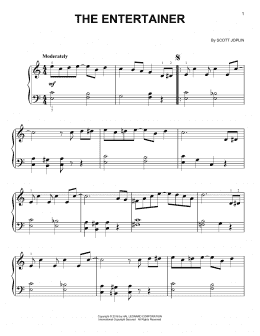 page one of The Entertainer (Very Easy Piano)