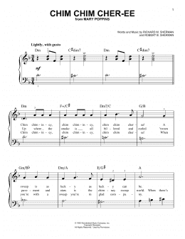 page one of Chim Chim Cher-ee (from Mary Poppins) (Very Easy Piano)