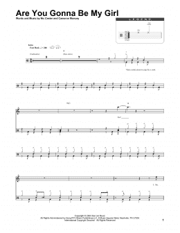 page one of Are You Gonna Be My Girl (Drums Transcription)