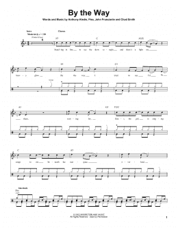 page one of By The Way (Drums Transcription)