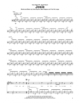 page one of Josie (Drums Transcription)