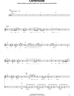 page one of Otherside (Drums Transcription)