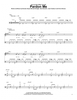 page one of Pardon Me (Drums Transcription)