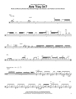 page one of Are You In? (Drums Transcription)