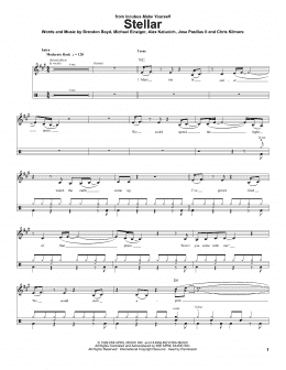 page one of Stellar (Drums Transcription)