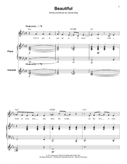 page one of Beautiful (Keyboard Transcription)