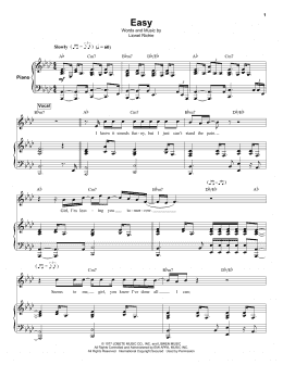 page one of Easy (Keyboard Transcription)