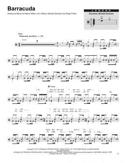 page one of Barracuda (Drums Transcription)