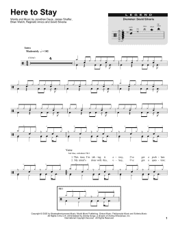 page one of Here To Stay (Drums Transcription)