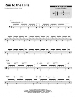 page one of Run To The Hills (Drums Transcription)