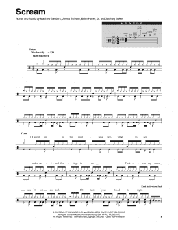 page one of Scream (Drums Transcription)