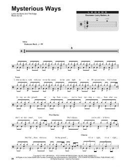 page one of Mysterious Ways (Drums Transcription)