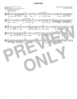 page one of Hound Dog (Lead Sheet / Fake Book)