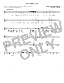 page one of Don't Worry Baby (Lead Sheet / Fake Book)