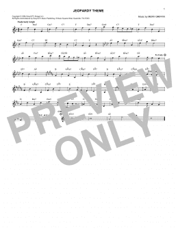 page one of Jeopardy Theme (Lead Sheet / Fake Book)