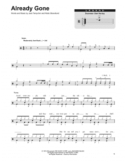 page one of Already Gone (Drums Transcription)