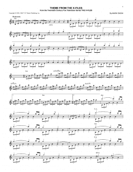 page one of Theme From The X-Files (Lead Sheet / Fake Book)