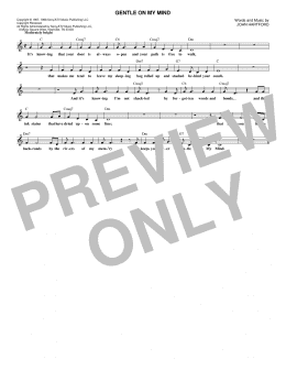 page one of Gentle On My Mind (Lead Sheet / Fake Book)