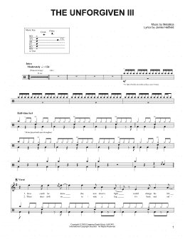 page one of The Unforgiven III (Drums Transcription)