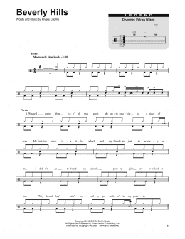 page one of Beverly Hills (Drums Transcription)