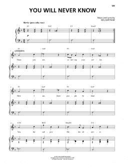 page one of You Will Never Know (from The Theory Of Relativity) (Piano & Vocal)