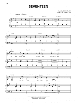 page one of Seventeen (Piano & Vocal)