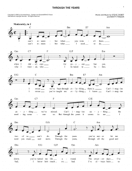 page one of Through The Years (Easy Lead Sheet / Fake Book)