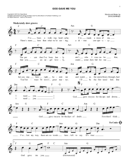 page one of God Gave Me You (Easy Lead Sheet / Fake Book)