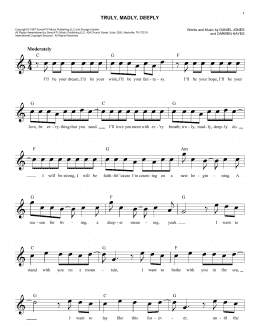 page one of Truly, Madly, Deeply (Easy Lead Sheet / Fake Book)