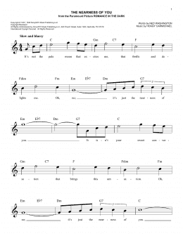 page one of The Nearness Of You (Easy Lead Sheet / Fake Book)