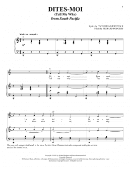 page one of Dites-Moi (Tell Me Why) (Piano & Vocal)