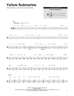 page one of Yellow Submarine (Drums Transcription)