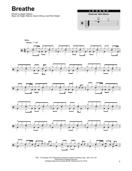 page one of Breathe (Drums Transcription)