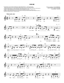 page one of Kiss Me (Easy Lead Sheet / Fake Book)