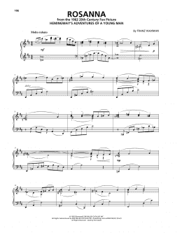 page one of Rosanna (Piano Solo)