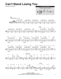 page one of Can't Stand Losing You (Drums Transcription)