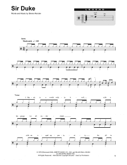 page one of Sir Duke (Drums Transcription)