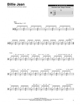 page one of Billie Jean (Drums Transcription)