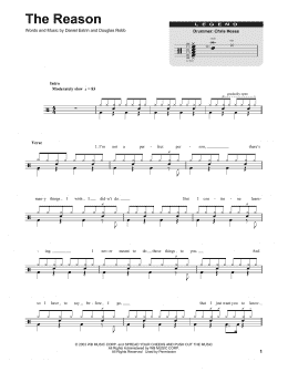 page one of The Reason (Drums Transcription)