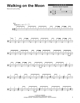 page one of Walking On The Moon (Drums Transcription)